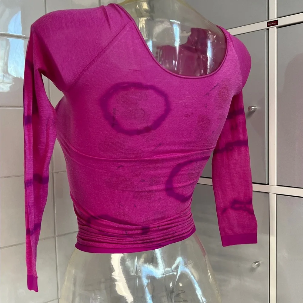 Hot Magenta TieDye Stocking Top AMB O/S NWOT - Picture 4 of 10